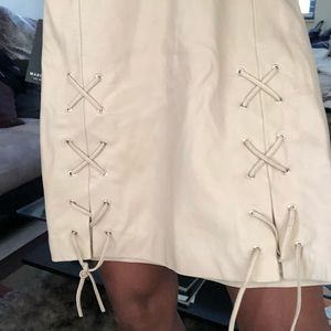 Tan 100% leather Guess by Marciano mini skirt 6 BN